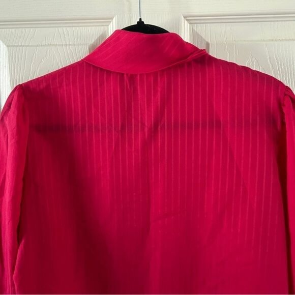 Ashley Hall Vintage Red Blouse Sz 14 - Picture 14 of 16